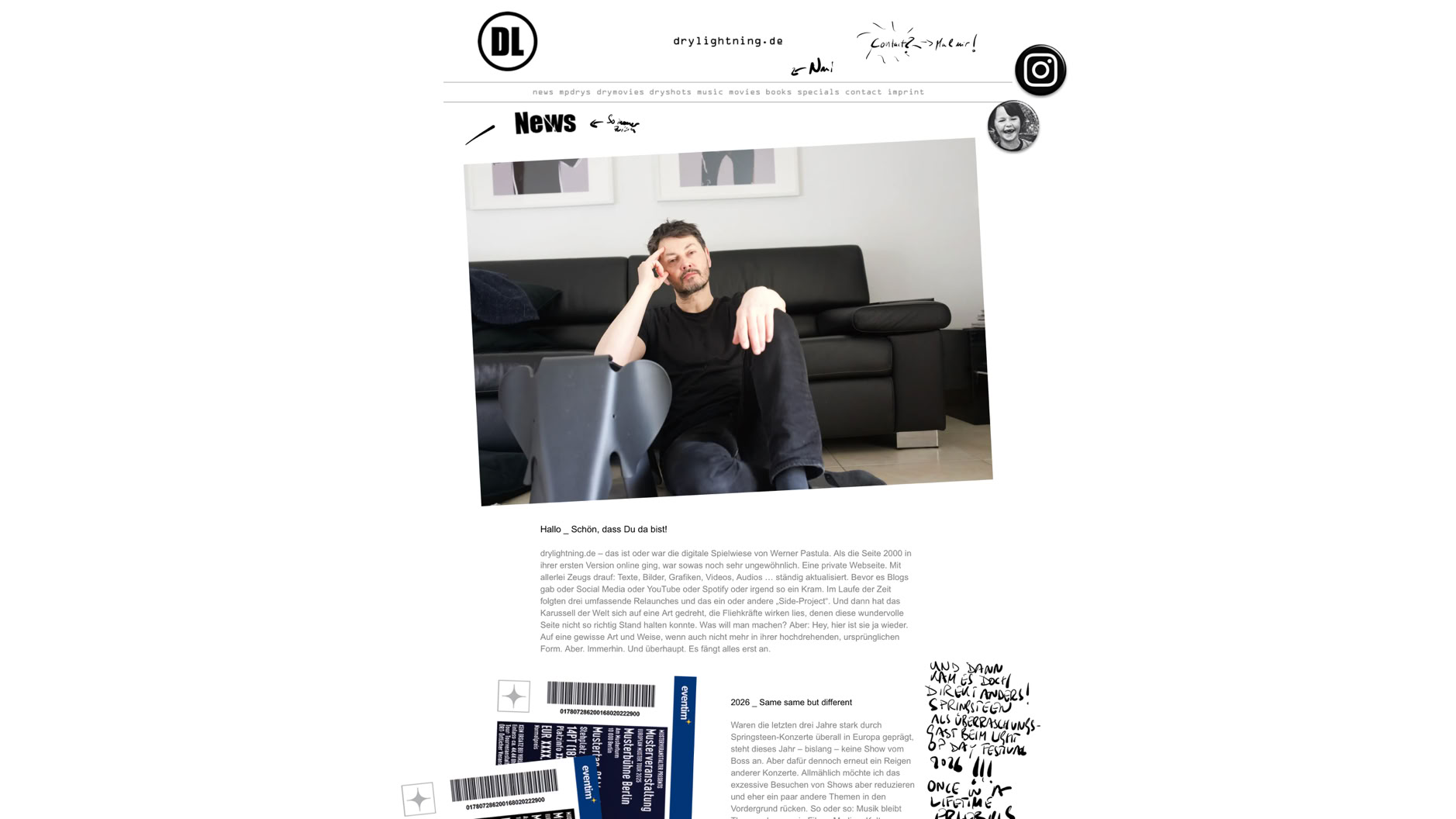 Momentaufnahme der Website drylighning.de.